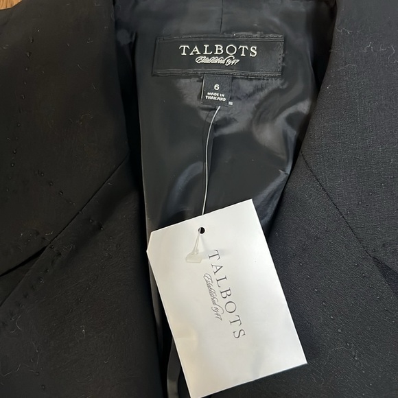 Talbots Blazer Black Wool blend 2 button classic cut lined size 6 - Picture 11 of 16